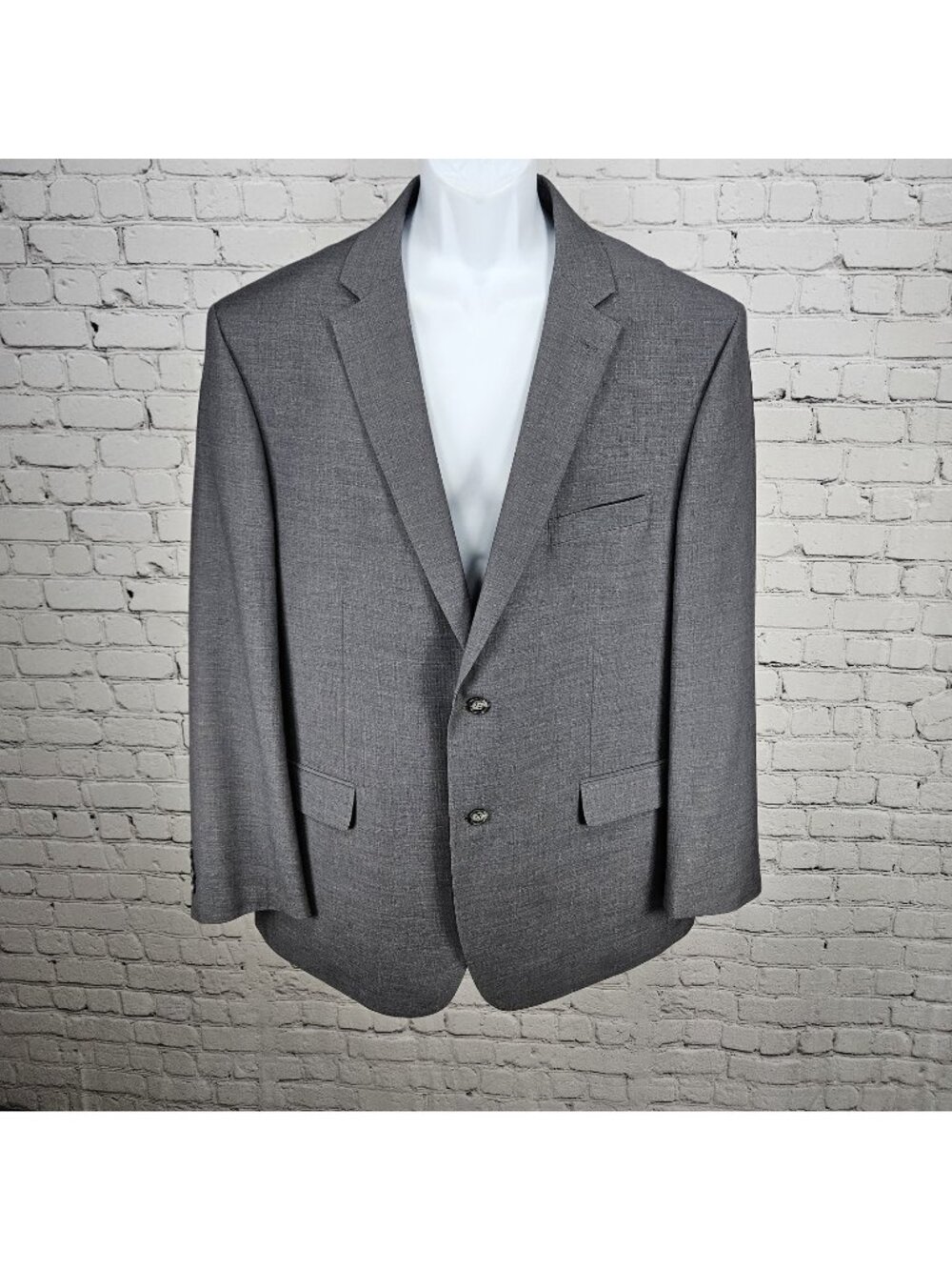 Pronto Uomo Grey Wool Blend 2 Button Double Vented Notch Blazer Sport Coat 48L